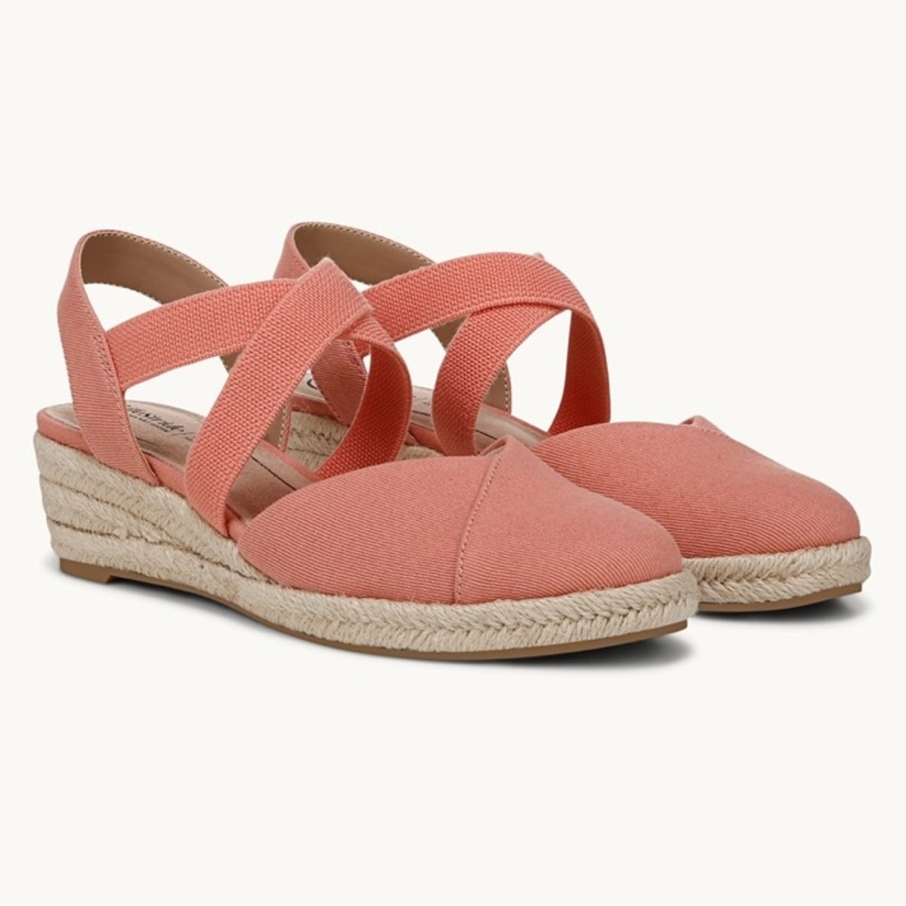 Coral Espadrille Wedge Sandals